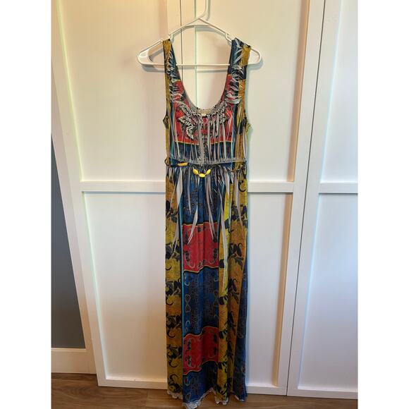 B. Friends Y2K Belted Maxi Dress Medium - Picture 1 of 4